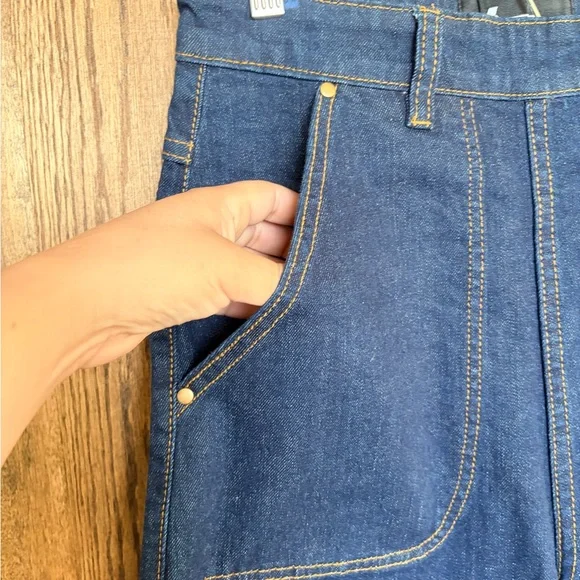 💙NEW Astro Bettie💙 1940s style Women's Dark Blue Denim Jeans - Picture 4 of 11